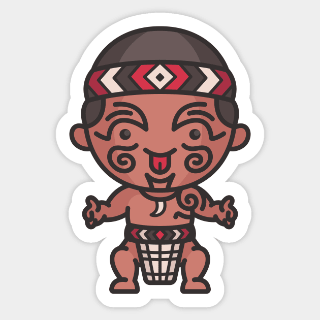 Cute Traditional Maori Cartoon Sticker by SLAG_Creative